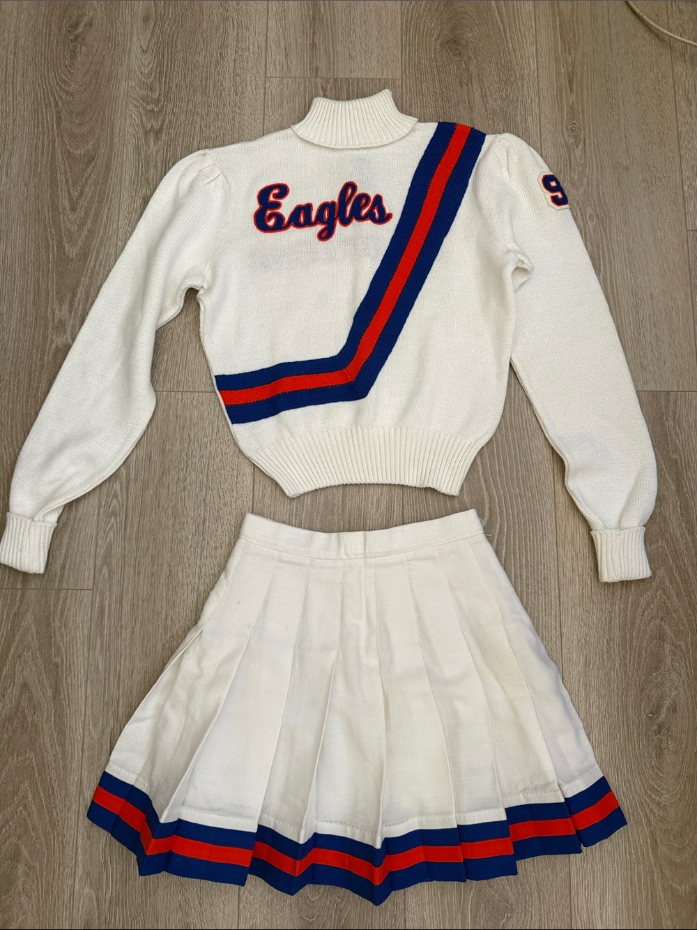 Vintage Cheerleading Eagles Uniform Halloween Costume XXS 24/25 Waist